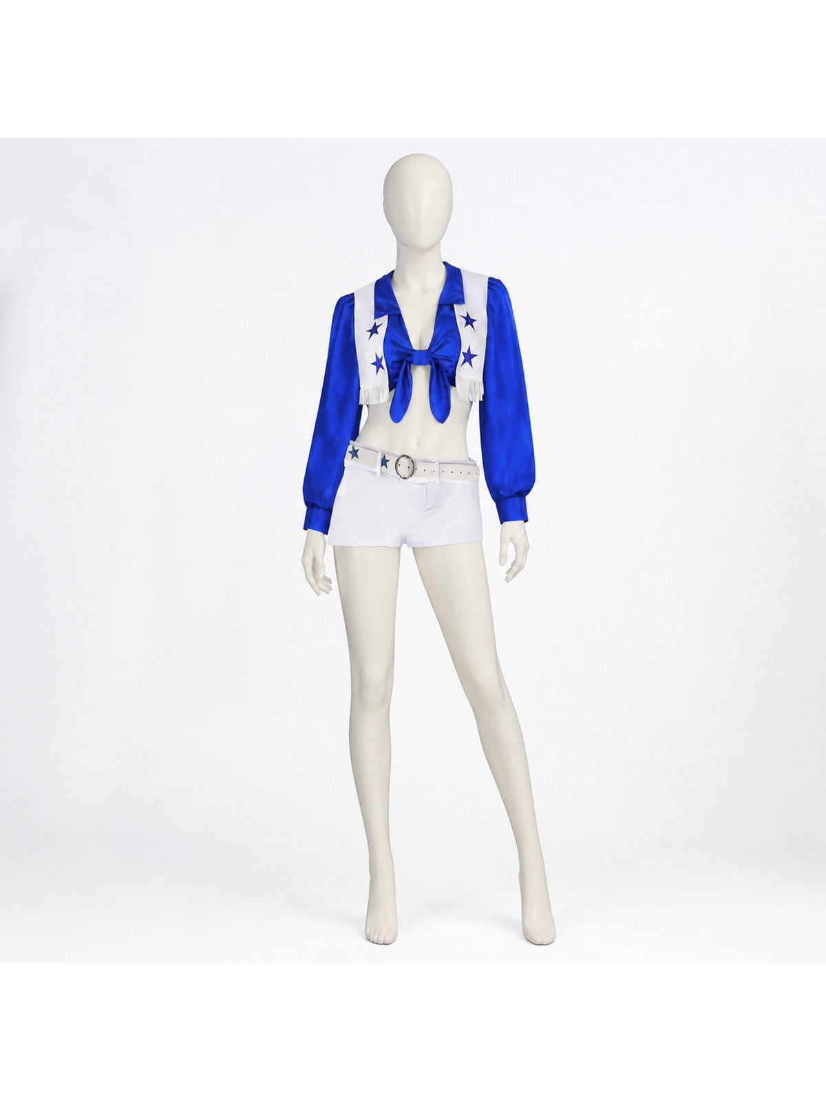 Blue and White Stage Costume with Top and Shorts