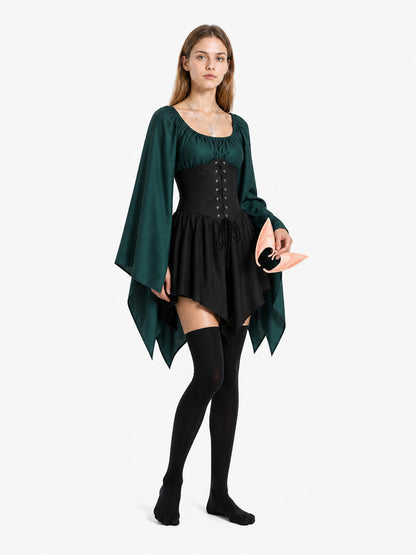 Witch Costume with Pointed Sleeves and Hem Costumes detail