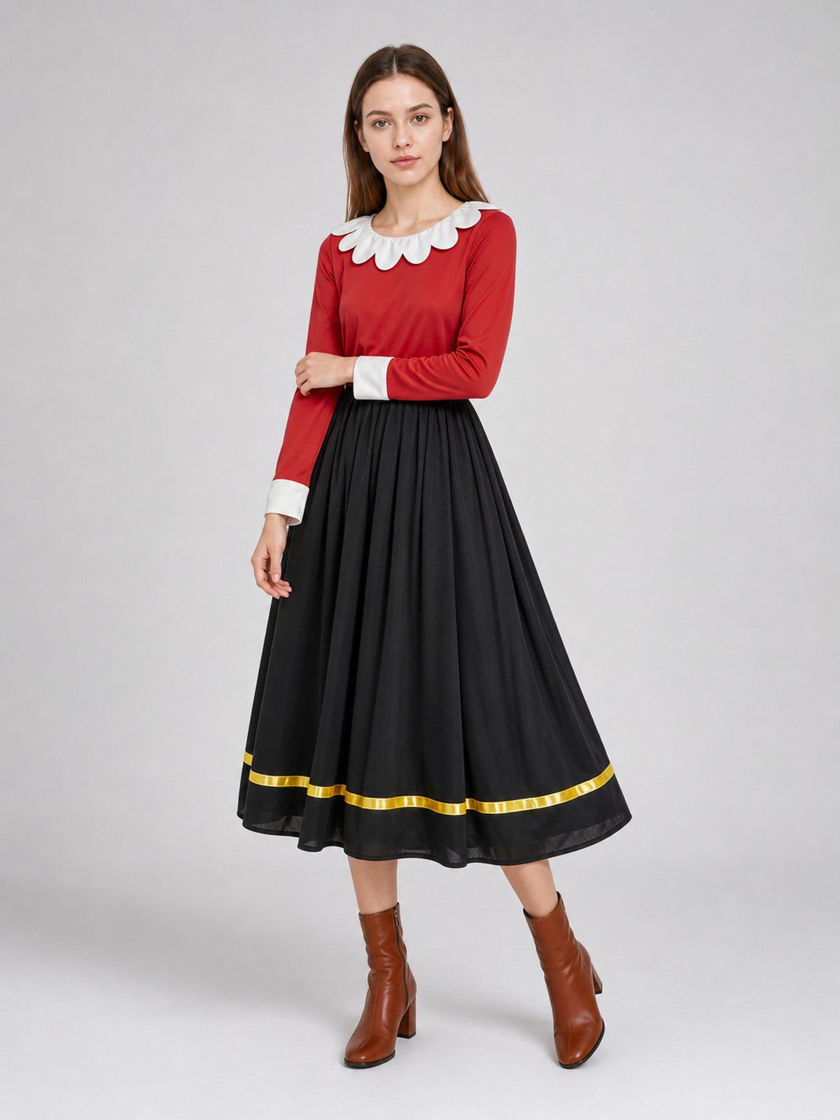 Cosplay Costume Dress with White Collar Costume Dresses detail