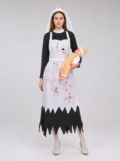 Ritual Robe with Bloody Print for Halloween