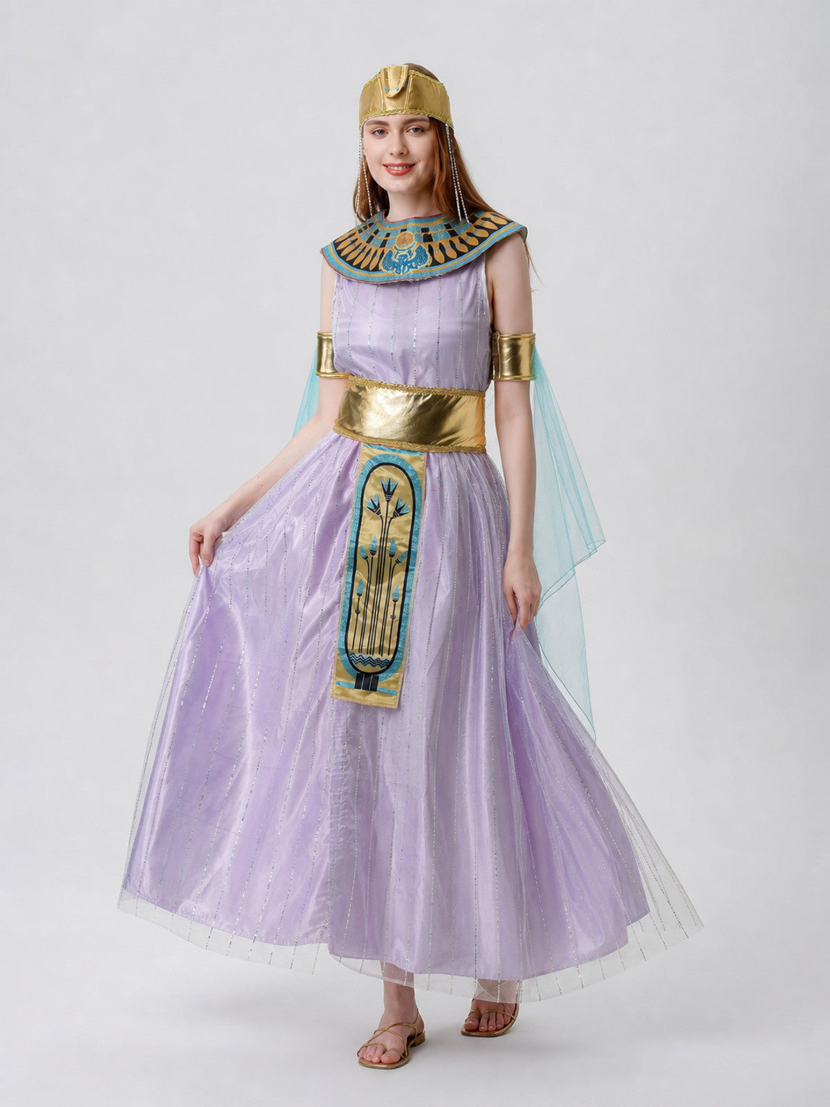 Cleopatra Costume, Dress with Egyptian Decorations