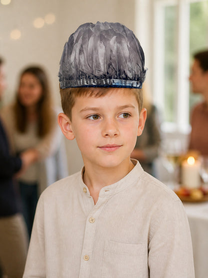 Carnival Feather Headwear, Gray lifestyle view