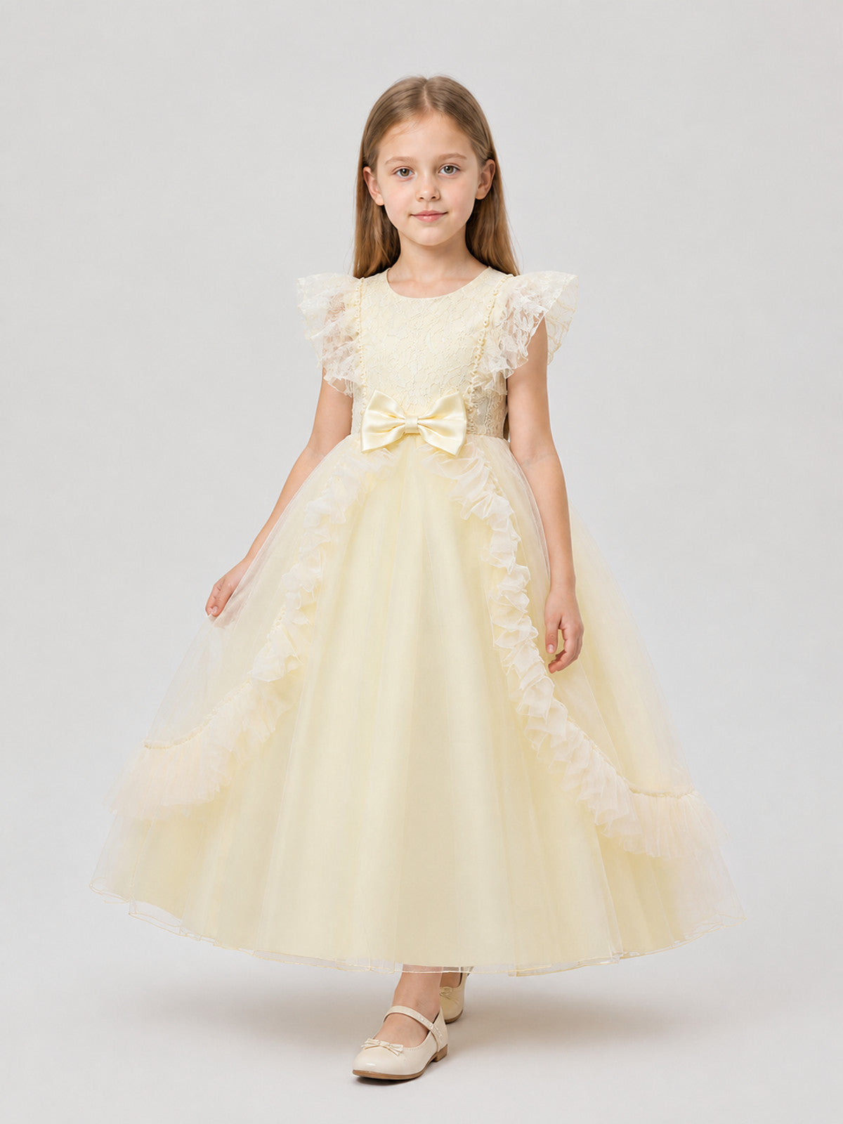 Full-Length Princess Dress with a Lace Bodice Costume Dresses detail