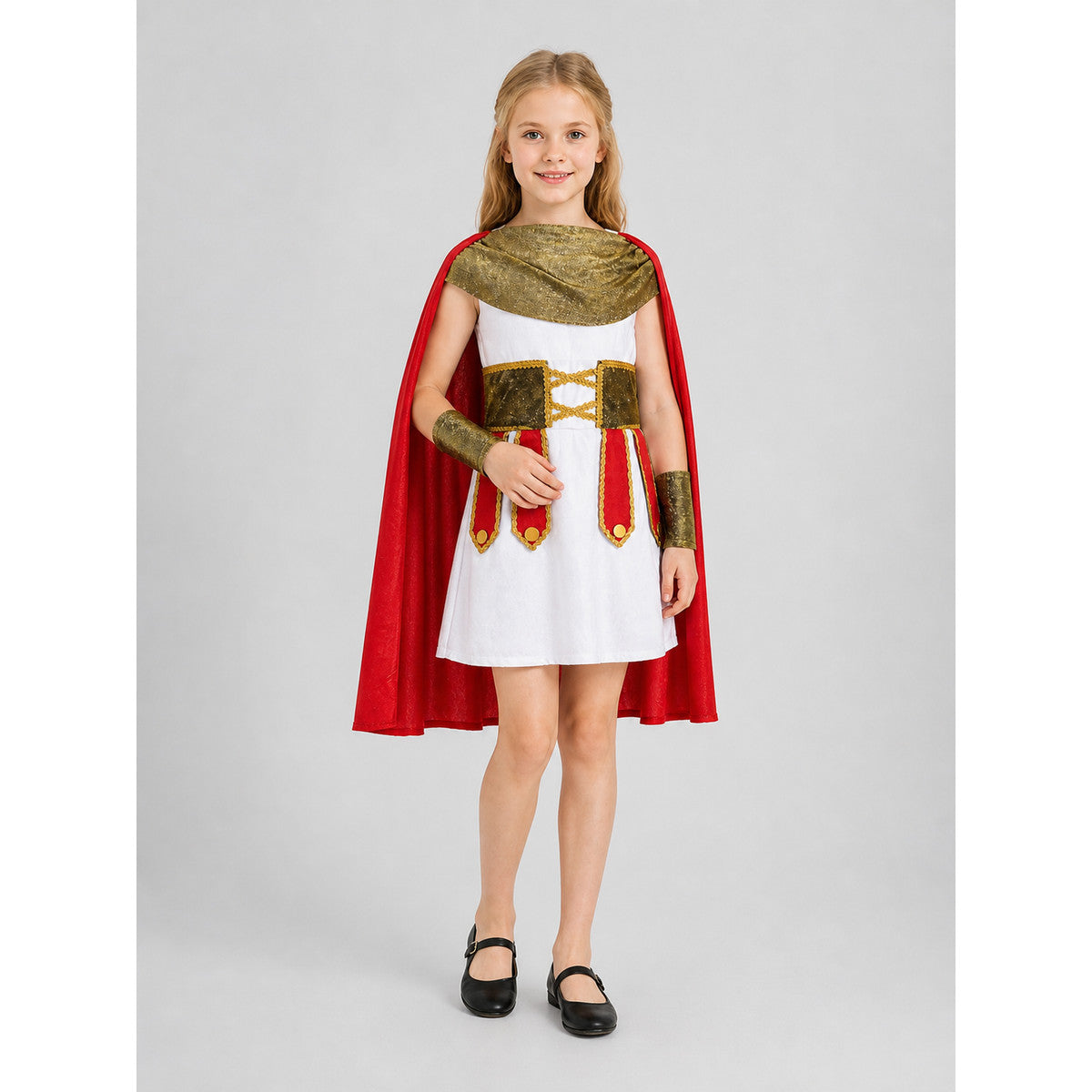 Ancient Roman Warrior Costume with Red Cape for Cosplay Costume Capes detail