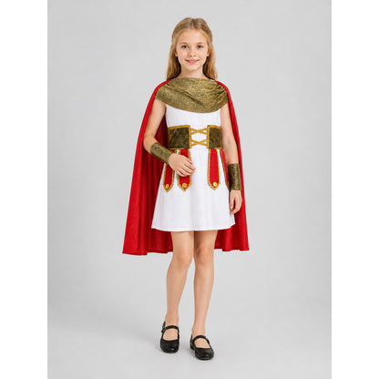 Ancient Roman Warrior Costume with Red Cape for Cosplay Costume Capes detail