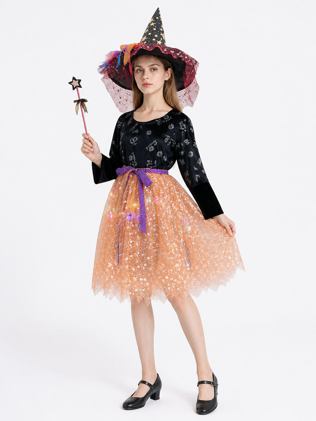 Carnival Costume with Hat and Magic Wand
