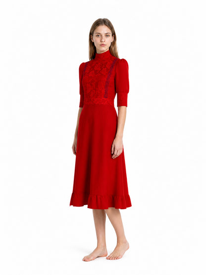 Halloween Dress with a High Collar and Ruffles Costume Dresses detail