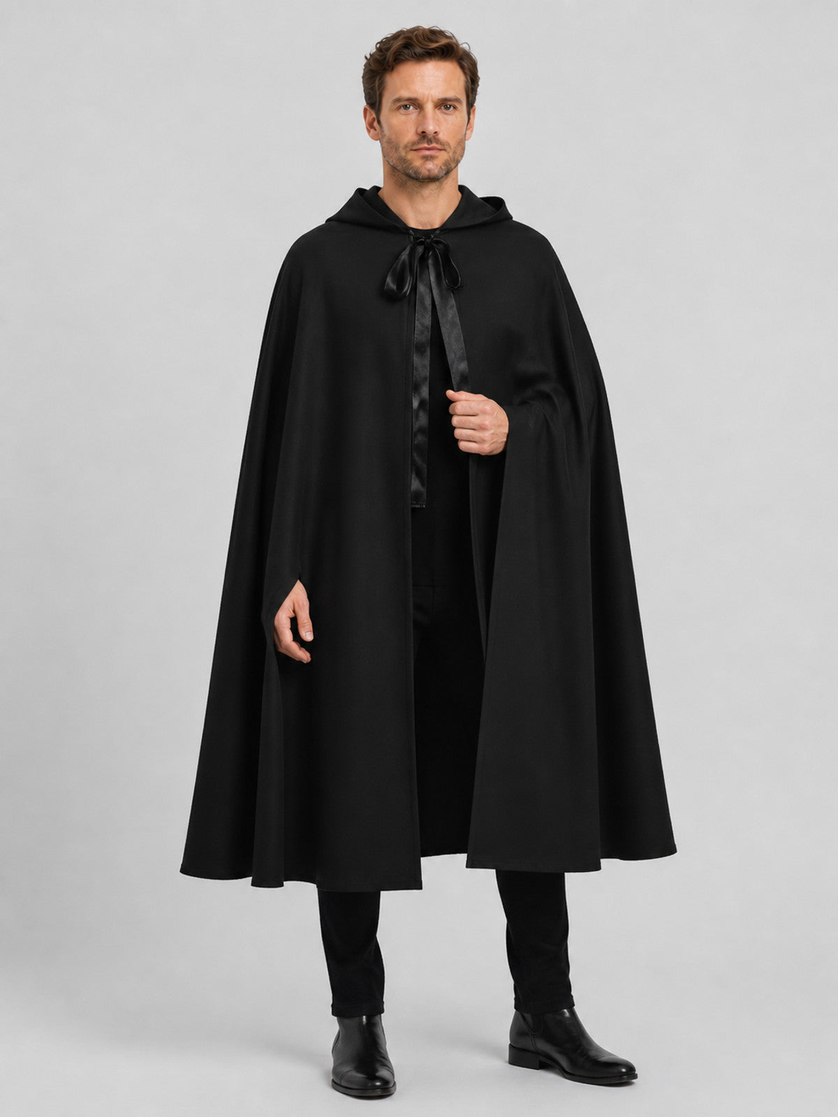 Medieval Black Hooded Cloak of Death