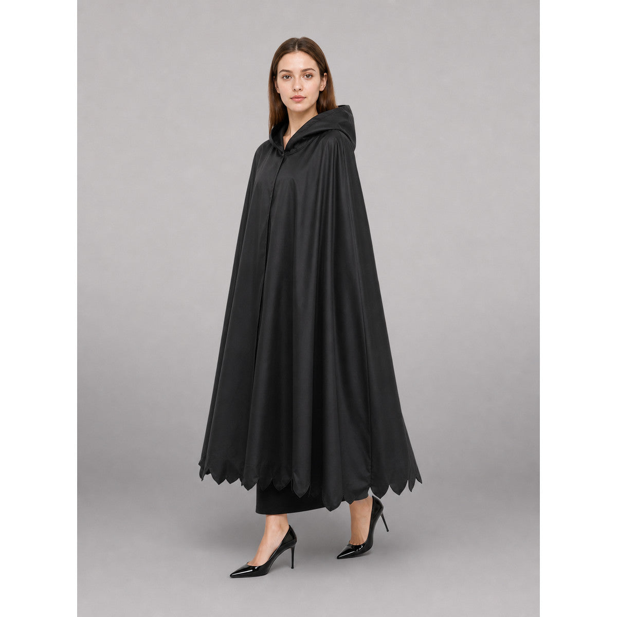 Black Hooded Carnival Cloak for Cosplay lifestyle
