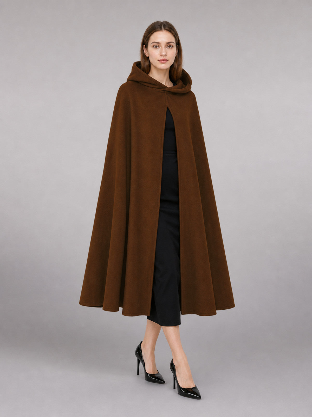 Brown Carnival Cloak with Hood