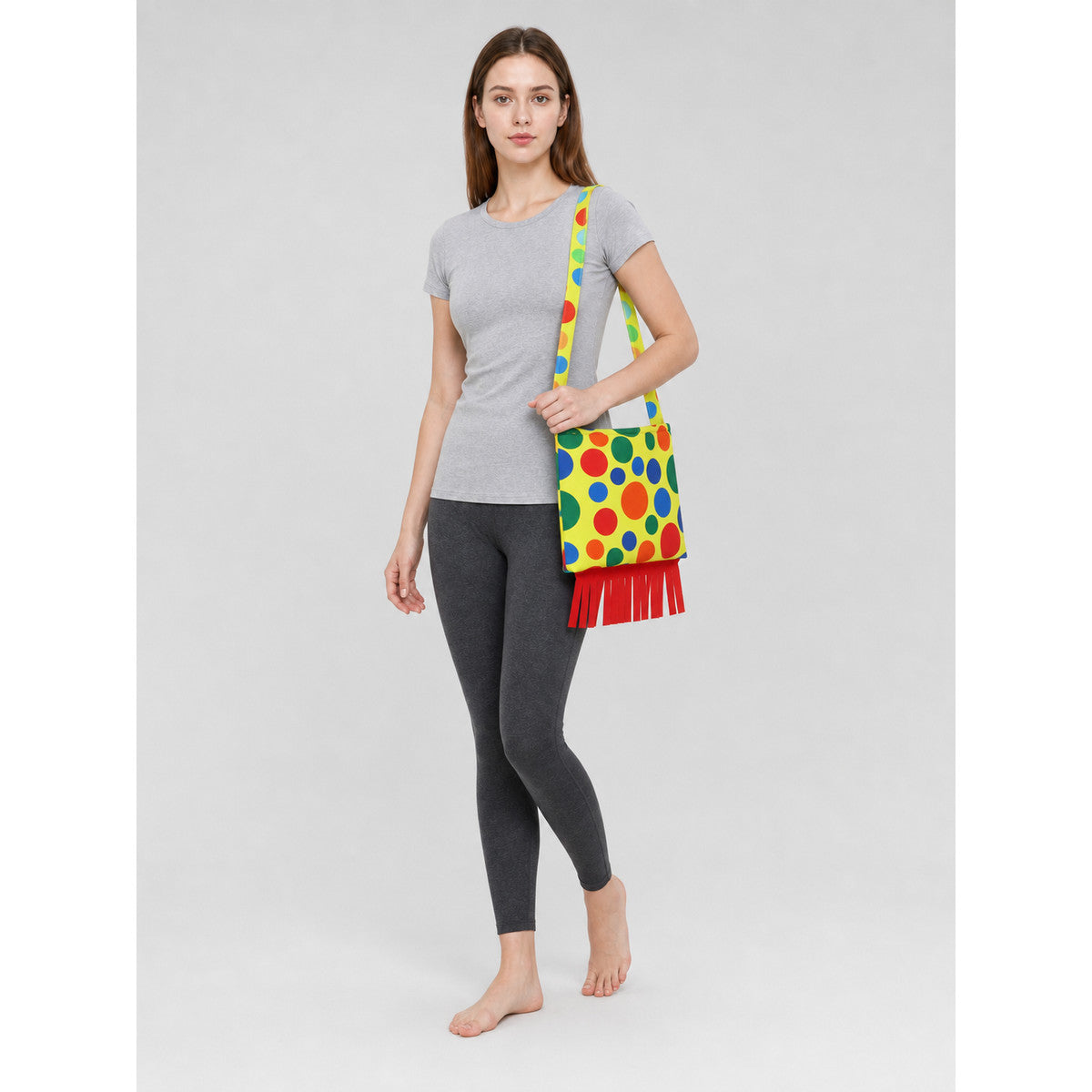 Shoulder Bag with Fringe in Clown Style product detail