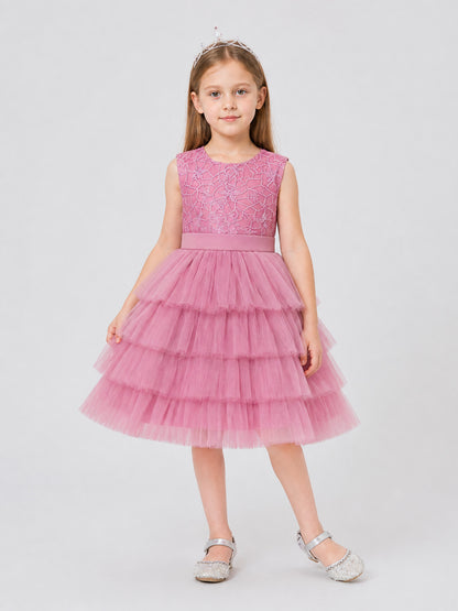 Sleeveless Sequin Tutu Dress for Birthday Celebrations