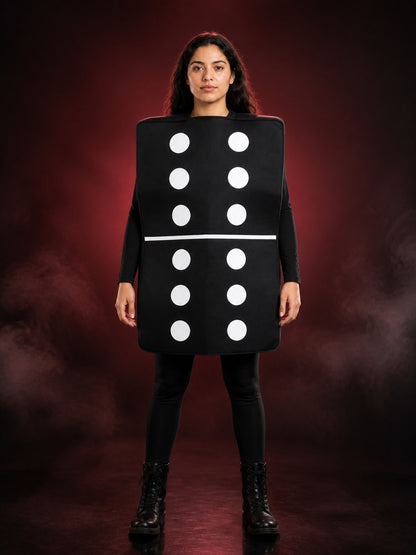 Adult Unisex Black And White Domino Costume, Oversized Sleeveless Halloween main product view