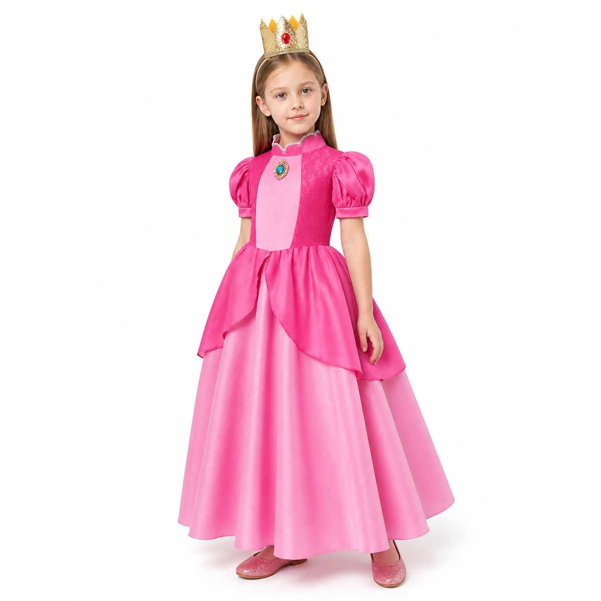 Princess Dress with Crown and Full Skirt Costume Dresses detail