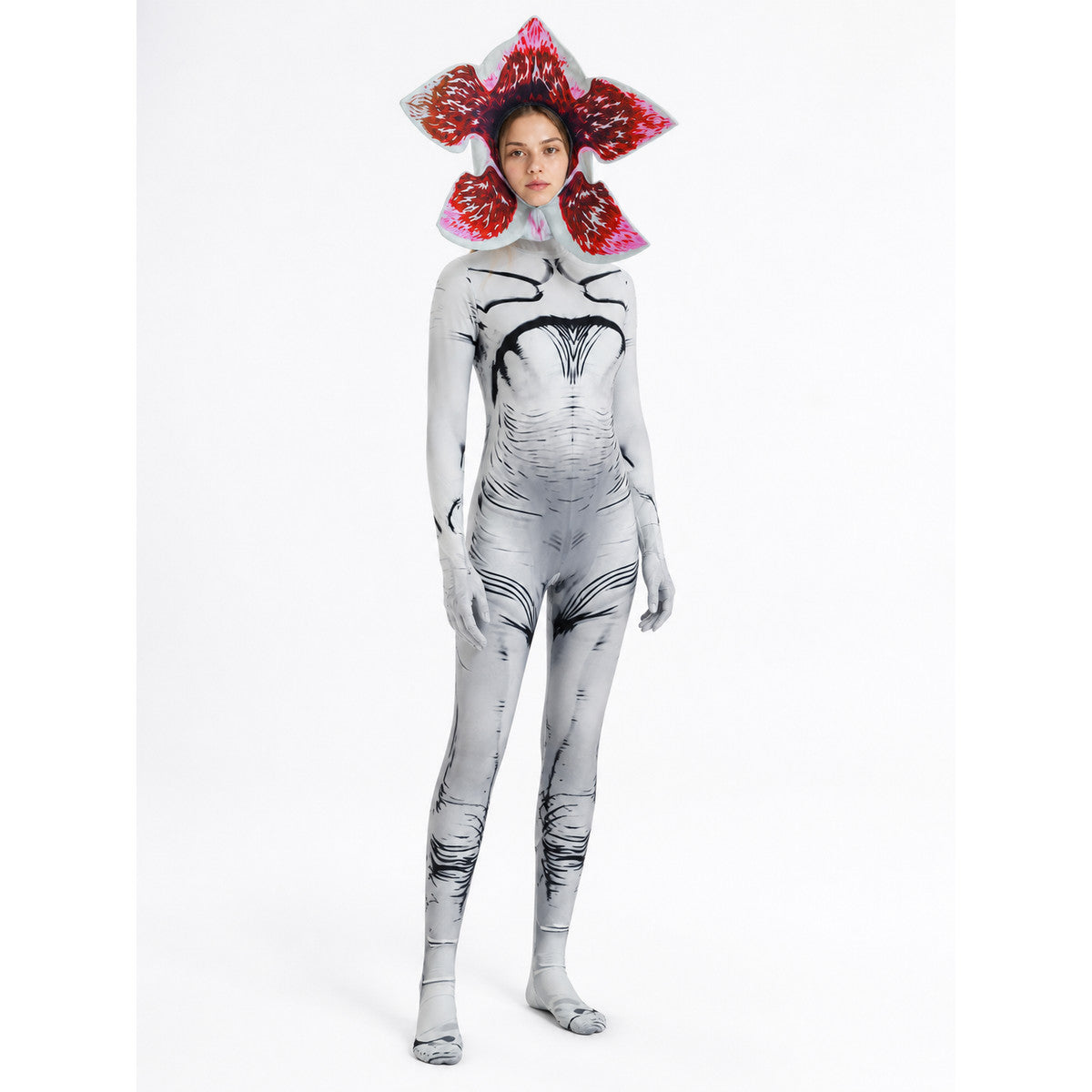 Halloween Monster Jumpsuit with Flower Head Costumes detail
