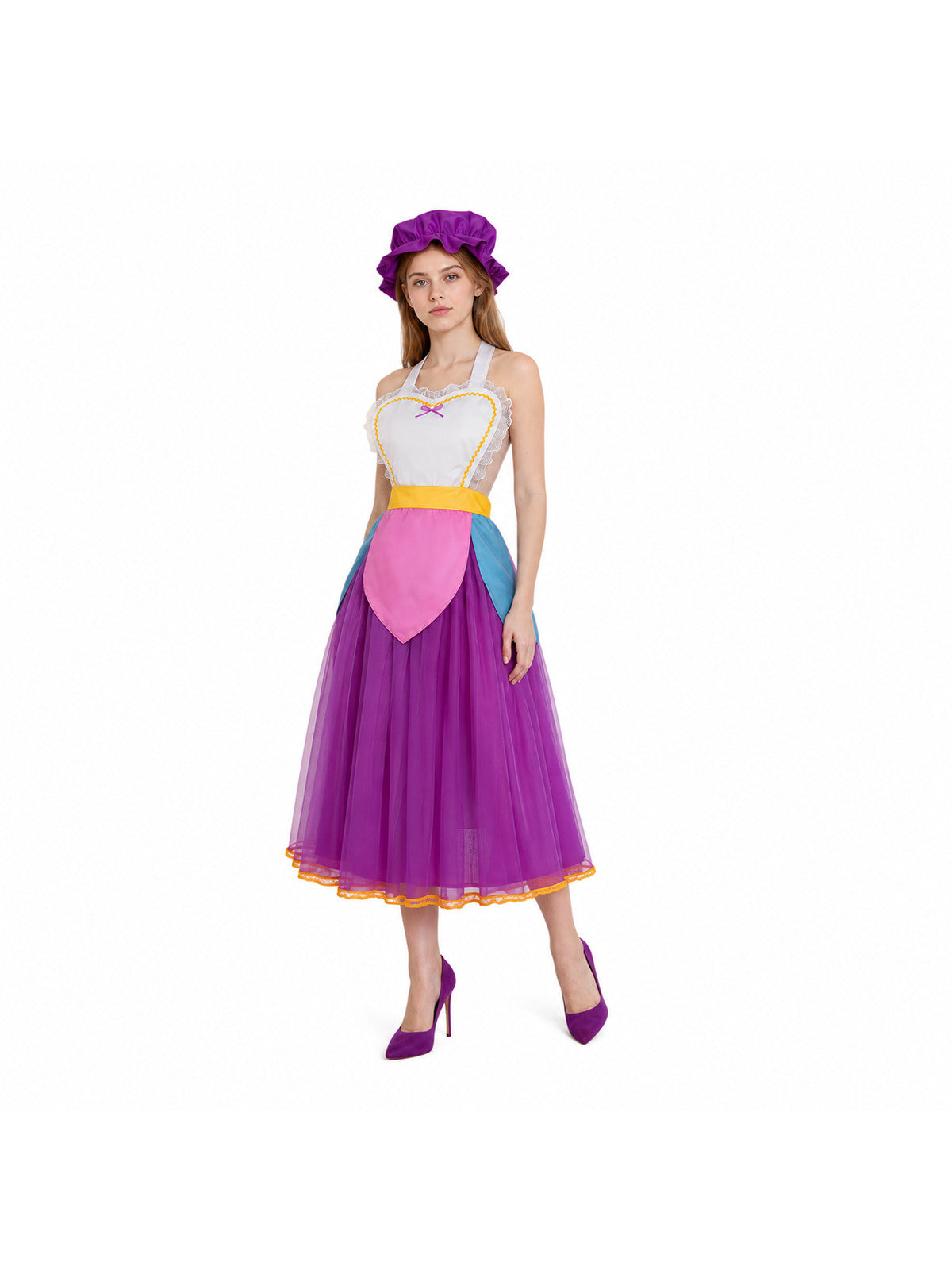 Cosplay Costume Dress with Apron and Hat