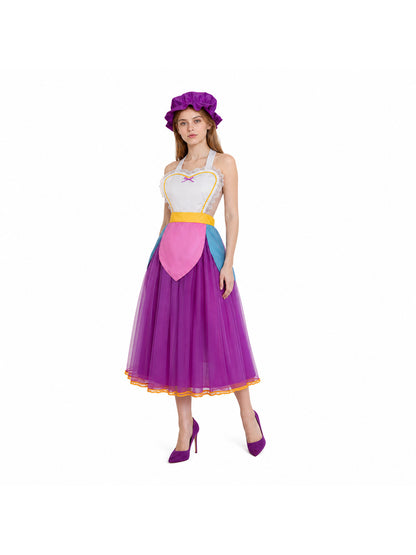 Cosplay Costume Dress with Apron and Hat