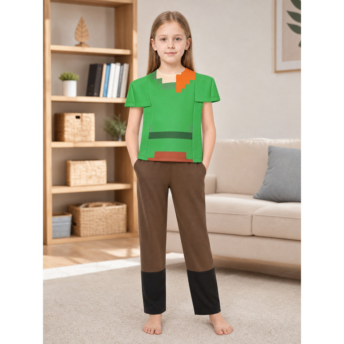 Minecraft pixel costume for cosplay and celebrations lifestyle view
