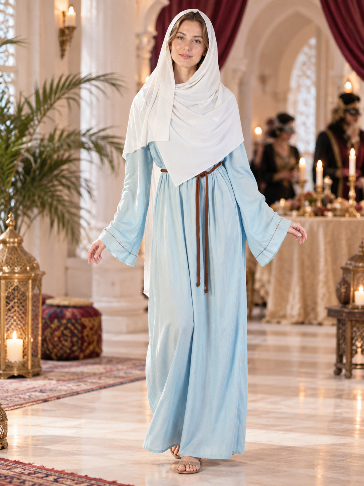 Adult Arabic Carnival Costume with Headscarf and Belt