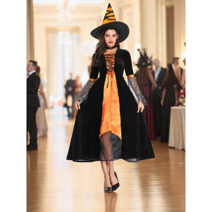 Halloween Witch Cosplay Costume with Hat