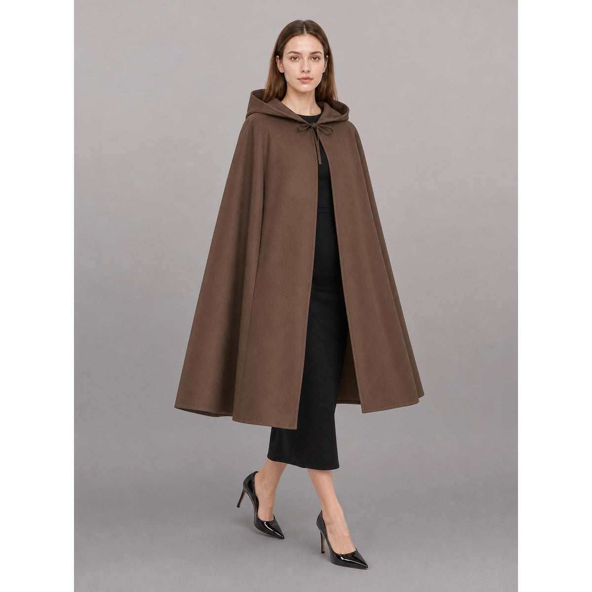 Brown Medieval Hooded Carnival Cloak