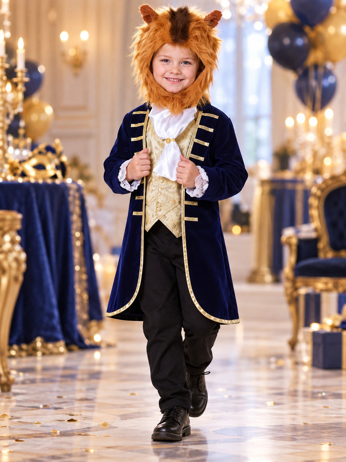 Kids' Lion Carnival Costume with Mane and Jabot