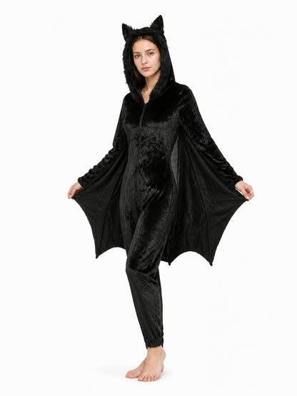 Bat jumpsuit with a hood and wings