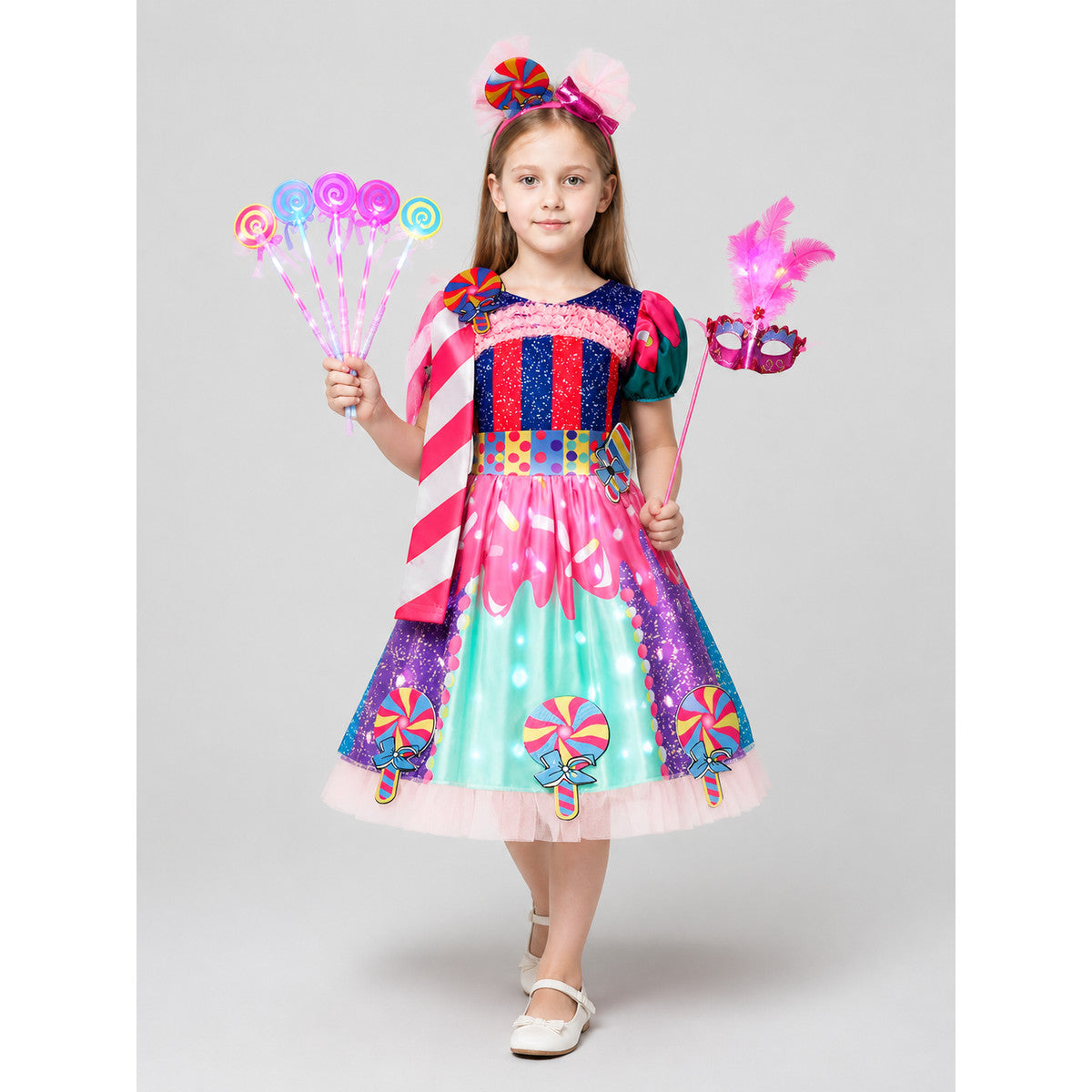 Children’s Carnival Dress with Candy Print product detail