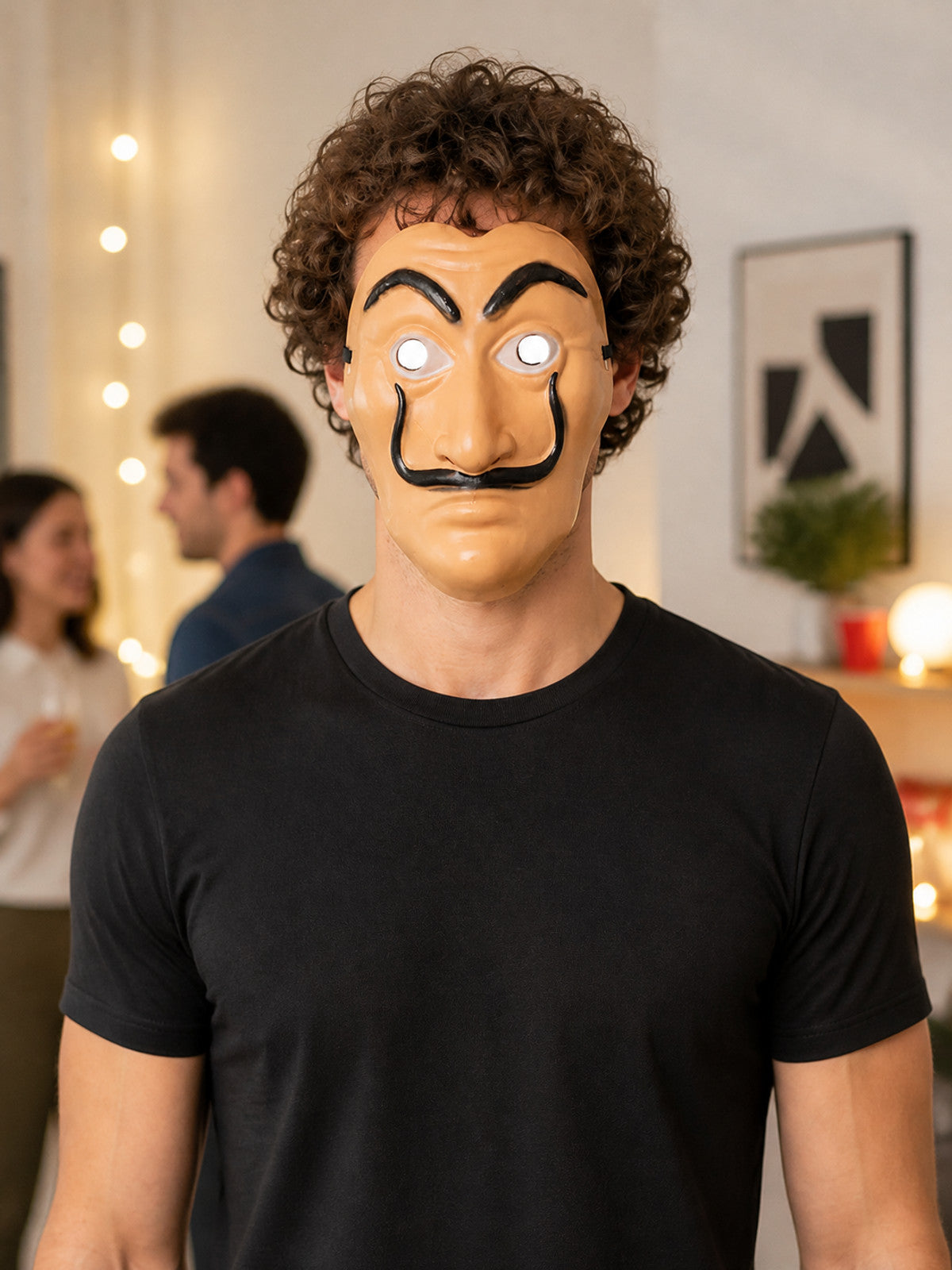 Cosplay Mask with Black Beard and Eyebrows