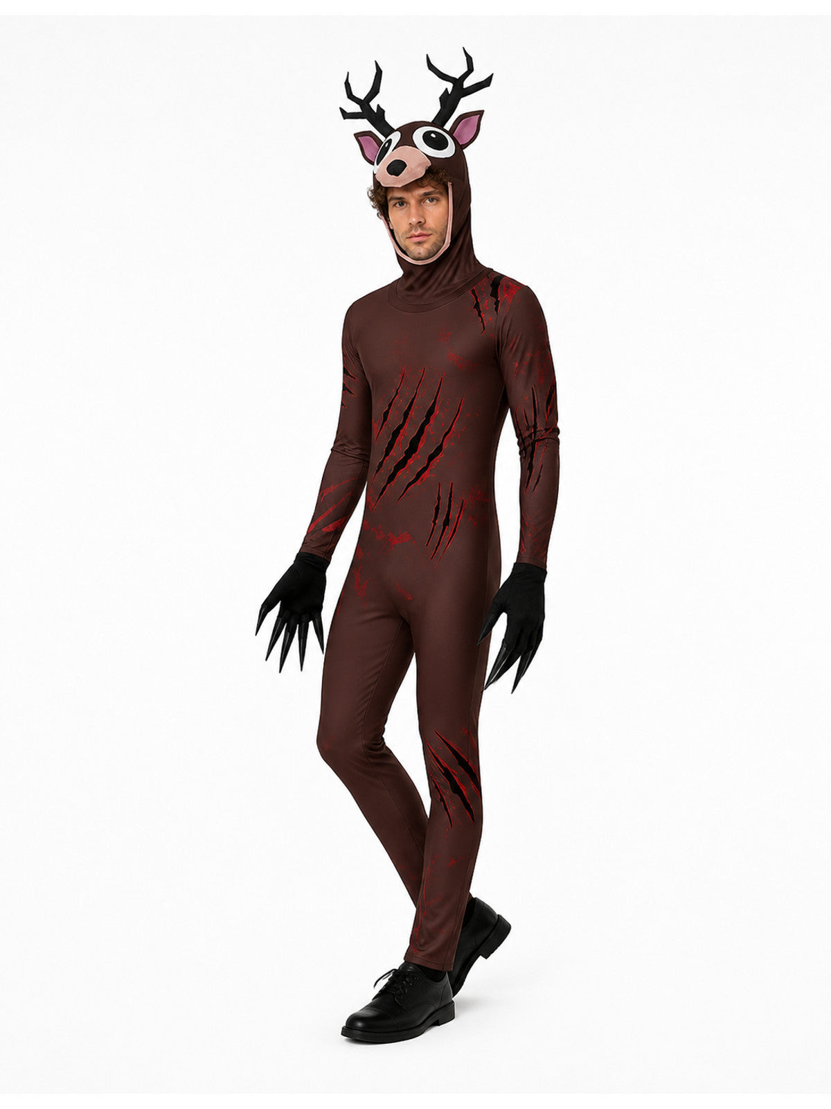 Deer Jumpsuit with Antlers and Clawed Gloves product detail