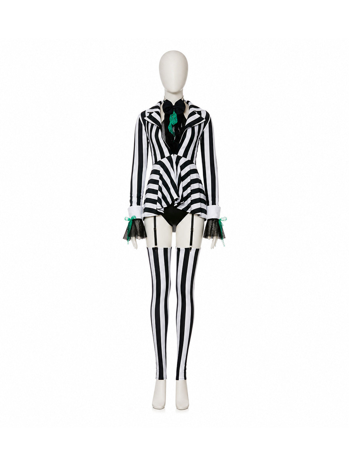 Striped Clown Costume with Skirt for Halloween
