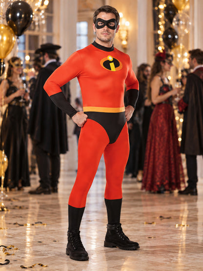 Superhero Costume with Eye Mask and Emblem