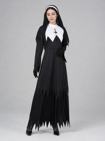 Zombie cosplay costume with a black cassock