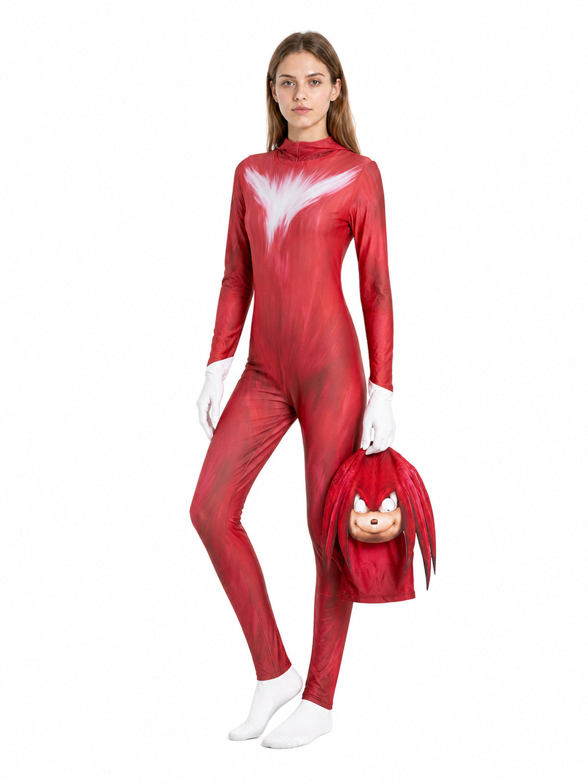 Knuckles Carnival Costume Jumpsuit with Mask