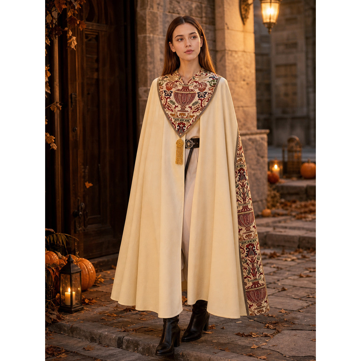 Medieval Fringed Cape for Cosplay