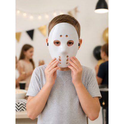 White Hockey Mask for Halloween Cosplay lifestyle view