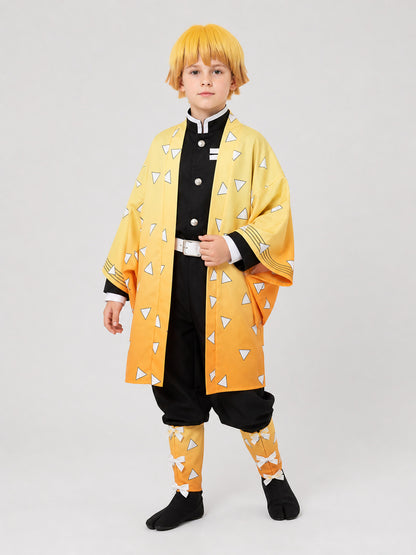Zenitsu anime cosplay costume with wig, set Costume Wigs detail