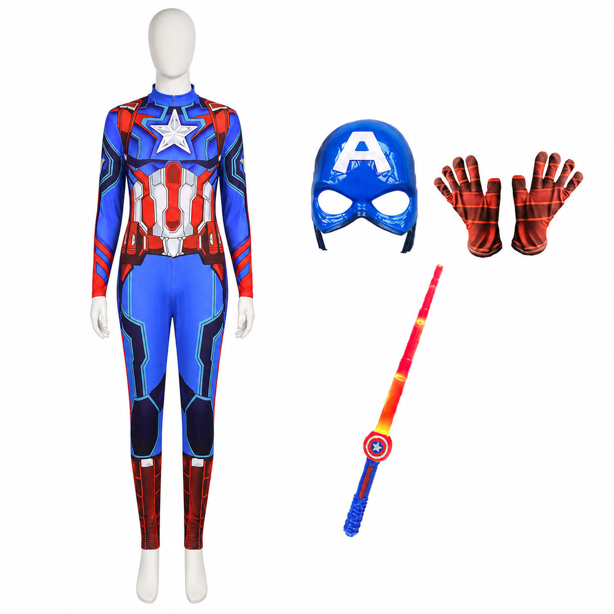 Children's Captain America Costume with Mask and Shield Costume Masks detail