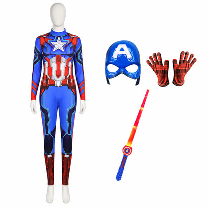 Children's Captain America Costume with Mask and Shield Costume Masks detail