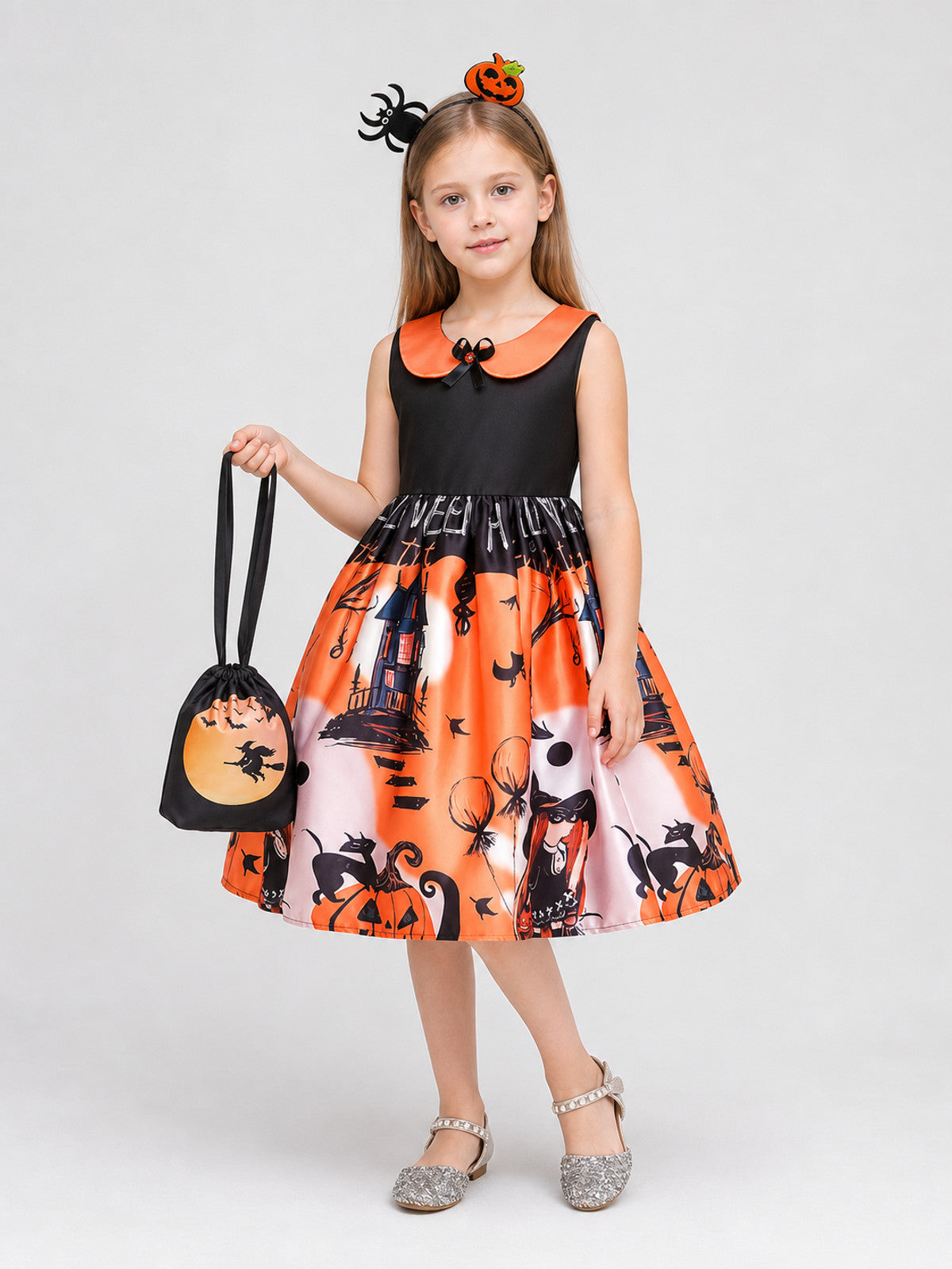 Kids’ Halloween Cosplay Dress with Headband product detail