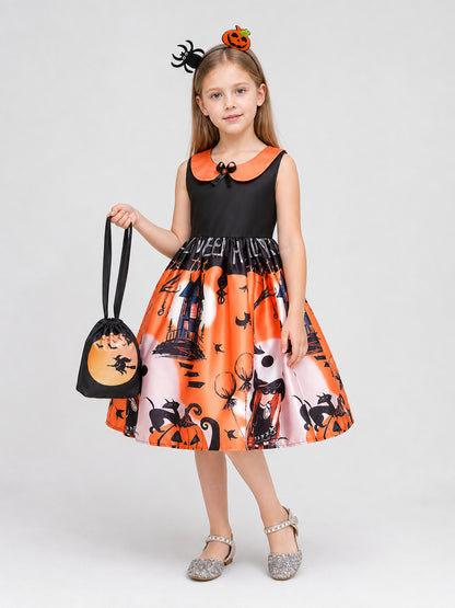 Kids’ Halloween Cosplay Dress with Headband product detail