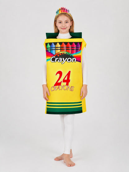 Colorful Crayon Cosplay Costume with Headband
