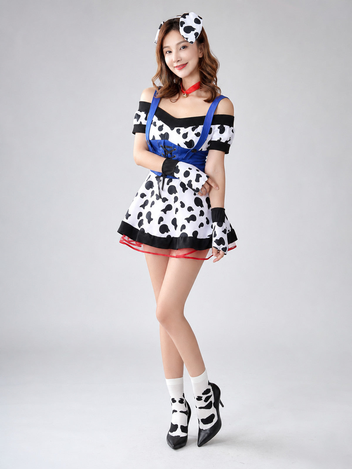 Carnival Cow Costume with Ears and Tail