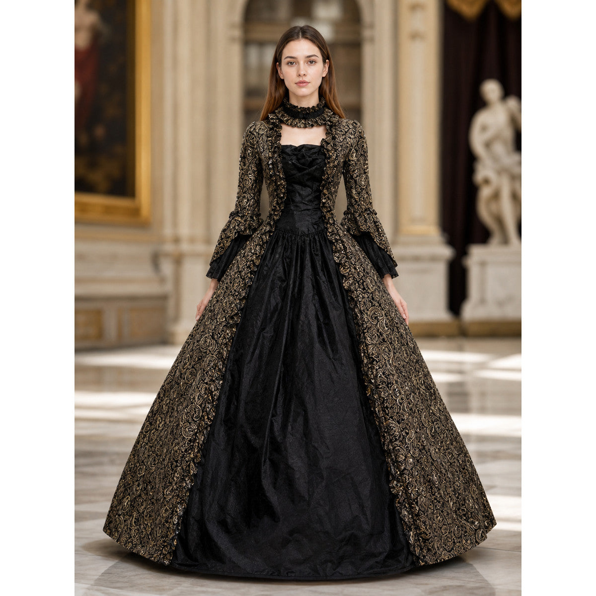 Long Victorian Gothic-Style Dress lifestyle view
