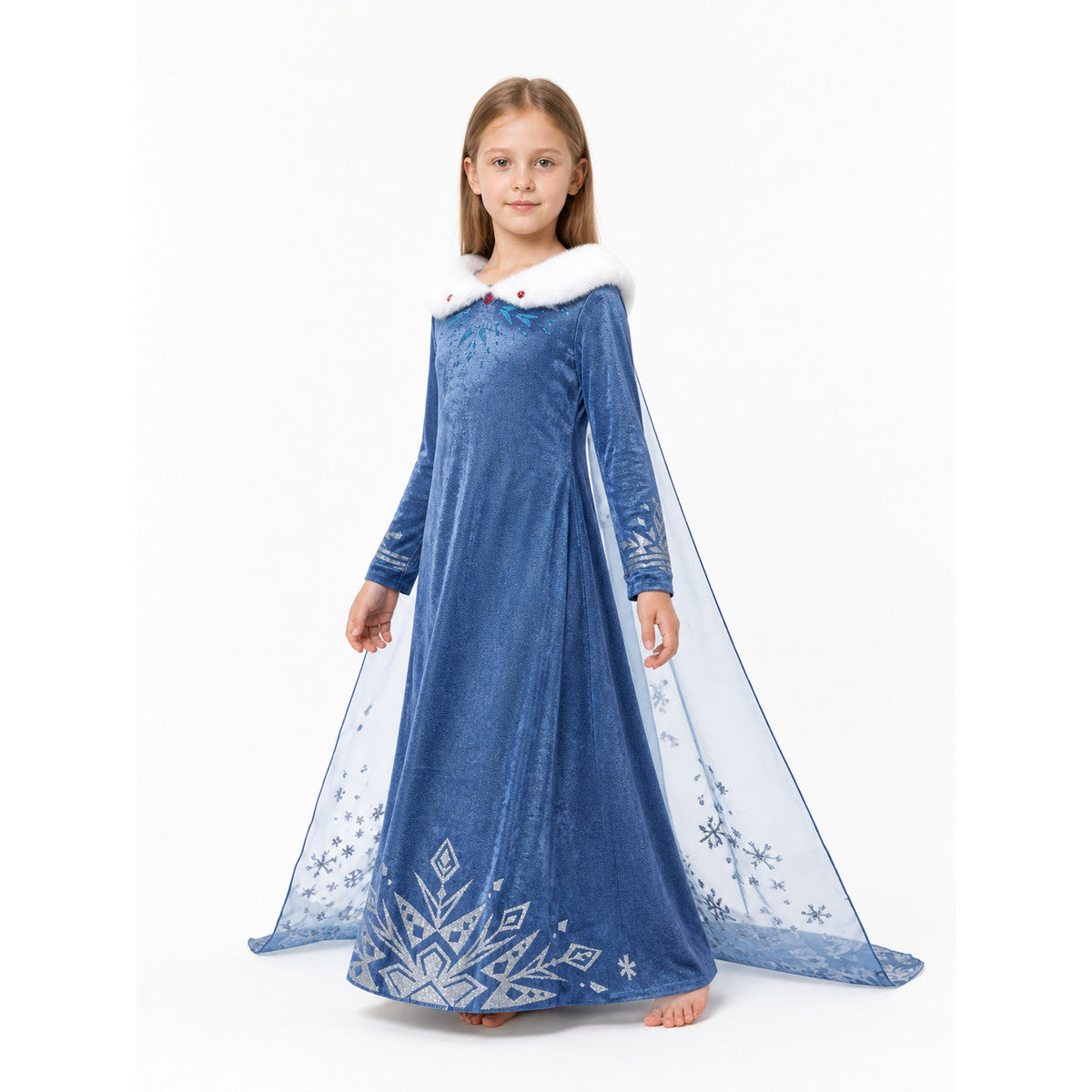 Children’s Snow Queen Dress Costume with Sequins product detail