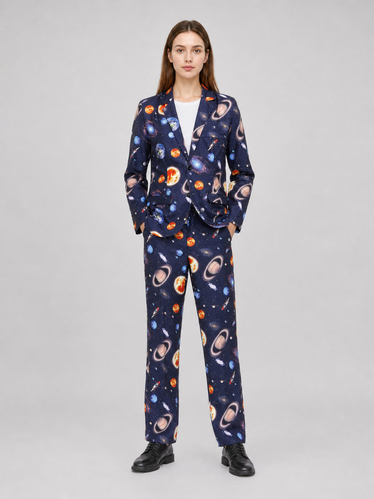 Suit with a Space-Print Blazer and Pants product detail