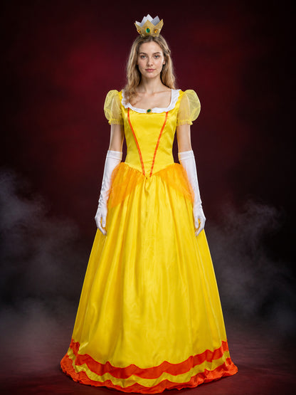 Princess Costume Dress Set with Crown Headpiece and Long Gloves main product view