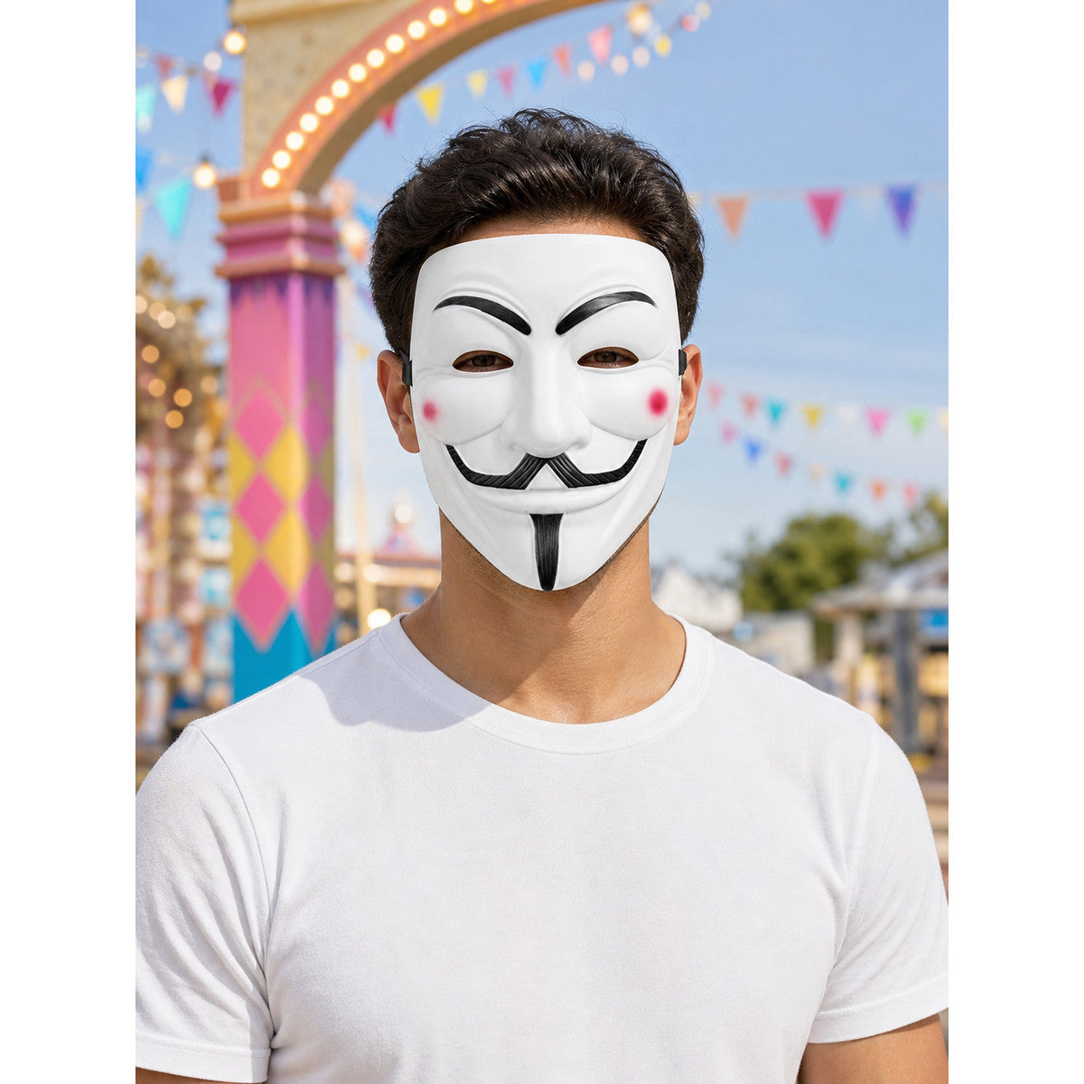 White Halloween Carnival Mask lifestyle