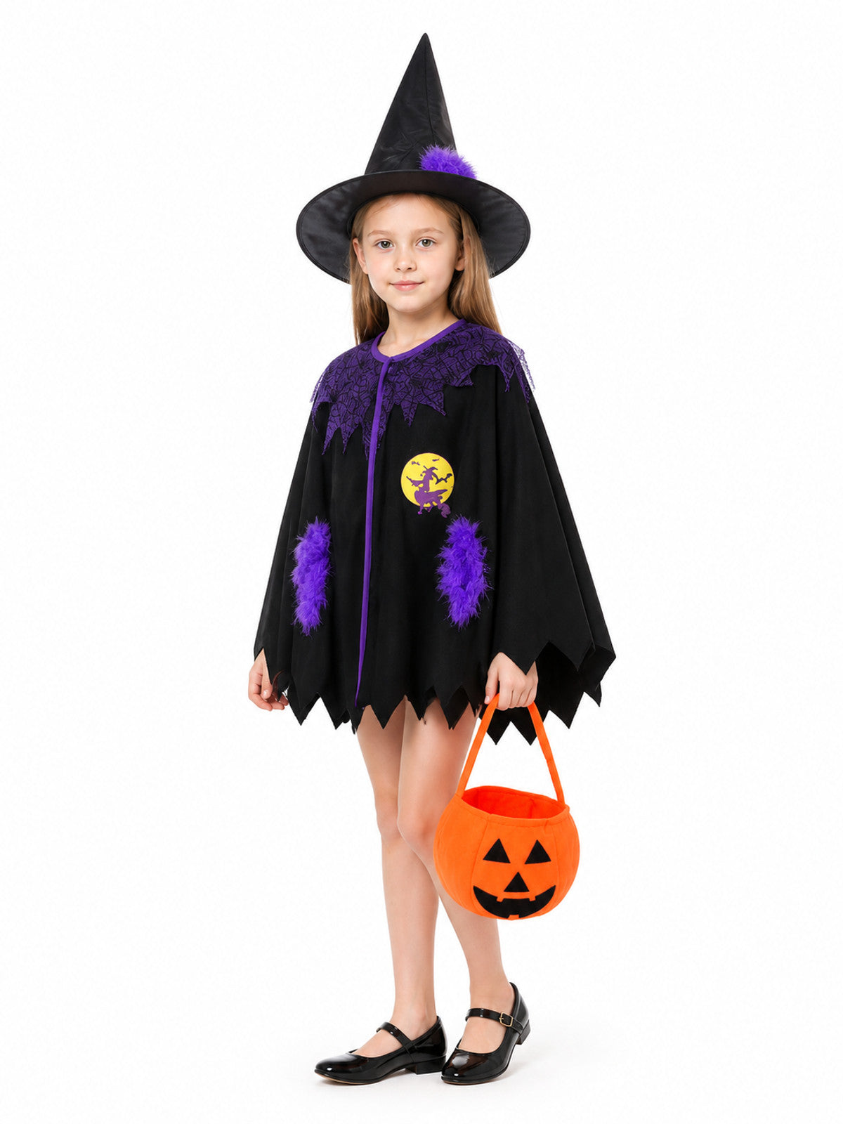 Masquerade Costume with Cape, Hat, and Bag