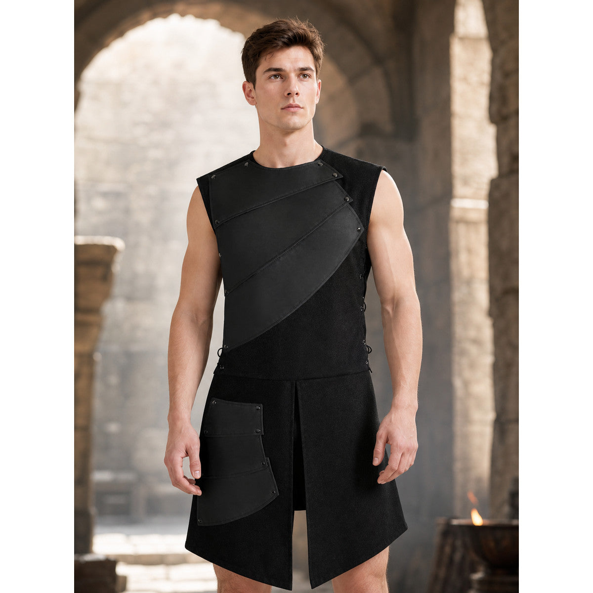 Black Asymmetrical Sleeveless Jumpsuit lifestyle